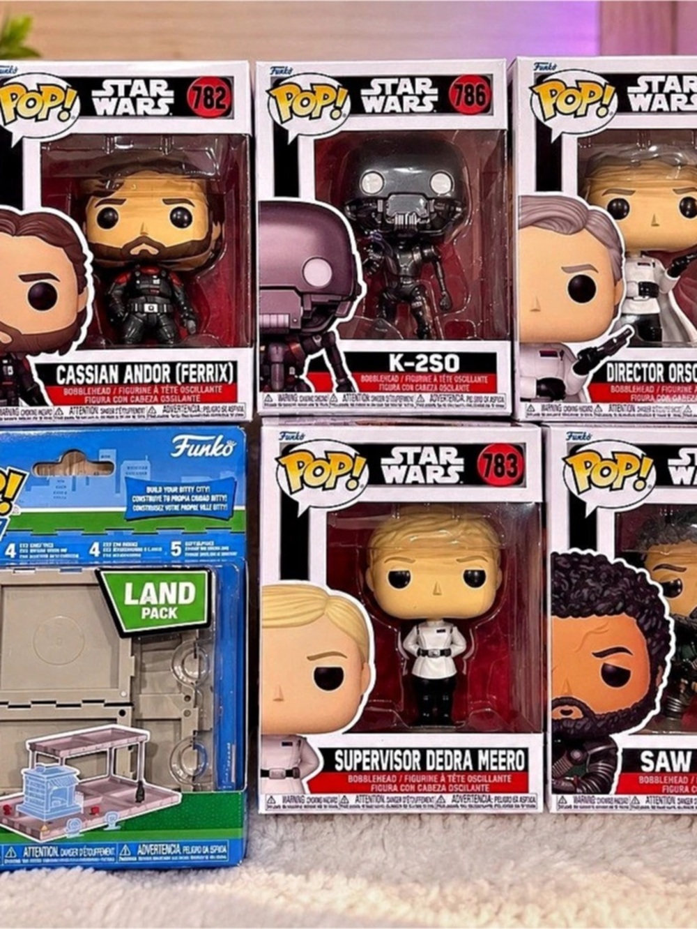 Star Wars Funko Pop! Lot of 5 Figures + Bitty Pop! Land Pack (6 Items)